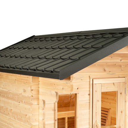 Leisurecraft Canadian Timber Georgian Cabin Sauna with Porch - Electric Heater Options