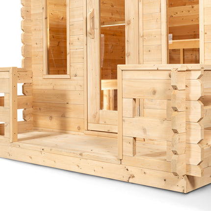 Leisurecraft Canadian Timber Georgian Cabin Sauna with Porch - Electric Heater Options