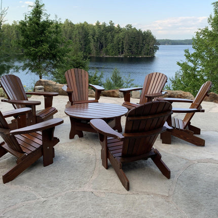 Best Adirondack Chair Co. 7 Piece Solid Wood Adirondack Outdoor Lounge Set