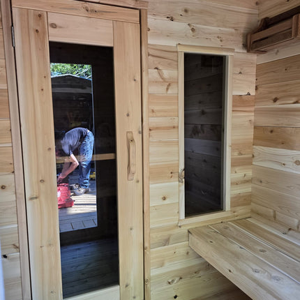 Leisurecraft Canadian Timber Georgian Cabin Sauna with Changeroom - Electric Heater Options