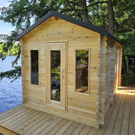 Leisurecraft Canadian Timber Georgian Cabin Sauna with Changeroom - Electric Heater Options