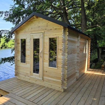 Leisurecraft Canadian Timber Georgian Cabin Sauna with Changeroom - Electric Heater Options