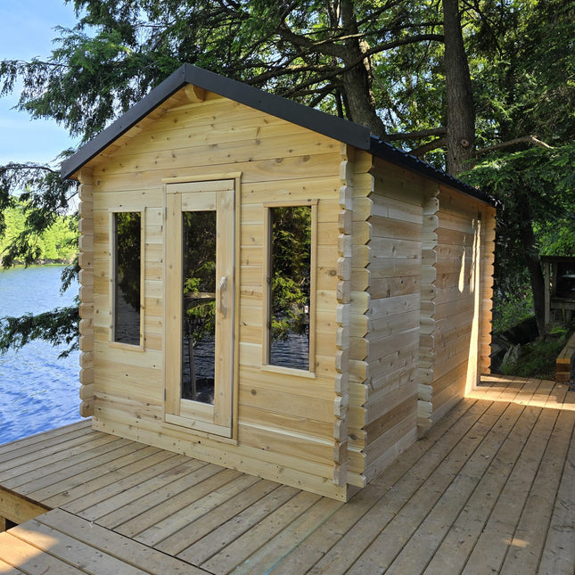Leisurecraft Canadian Timber Georgian Cabin Sauna with Changeroom - Electric Heater Options