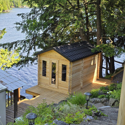 Leisurecraft Canadian Timber Georgian Cabin Sauna with Changeroom - Electric Heater Options