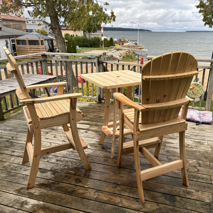 Best Adirondack Chair Co. 3 Piece Solid Wood Bar Height Bistro Set
