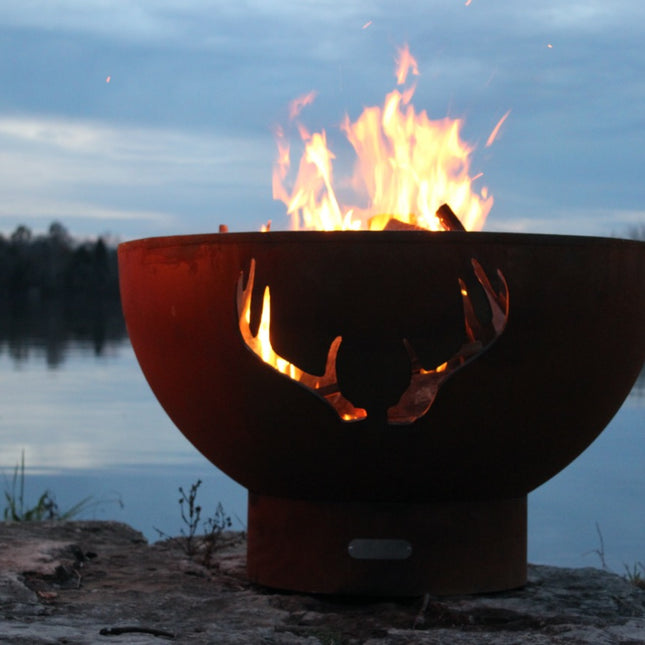 Fire Pit Art Antlers Fire Pit: Wood, Gas, or Propane Options