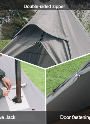 KingCamp Tipi Hot Tents with Stove Jack for 1-2 People