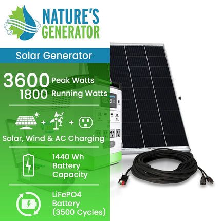 Nature's Generator Lithium 1800W Solar Generator and Transfer Switch