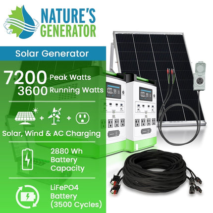 Nature's Generator Lithium 1800W Solar Generator and Transfer Switch