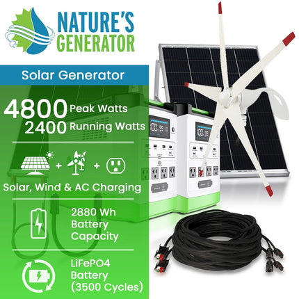 Nature's Generator Lithium 1800W Solar and Wind Generator