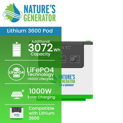 Nature's Generator Lithium 3600W Power Pod