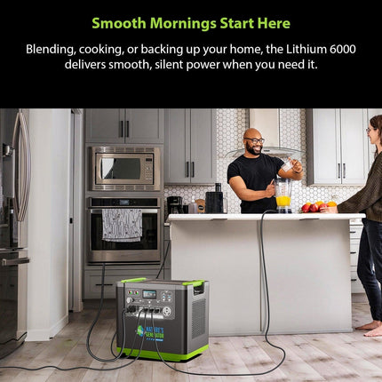 Nature's Generator Lithium 6000W Power Station with Solar Panels and Wind Turbine