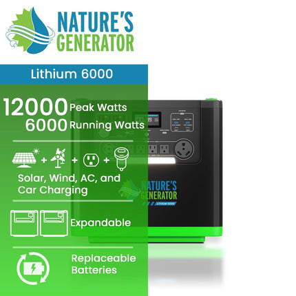 Nature's Generator Lithium 6000W Power Station
