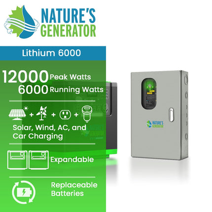 Nature's Generator Lithium 6000W Power Station and Transfer Switch