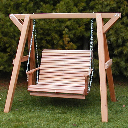 Best Adirondack Chair Co. Solid Wood Lovers Porch Swing with Frame