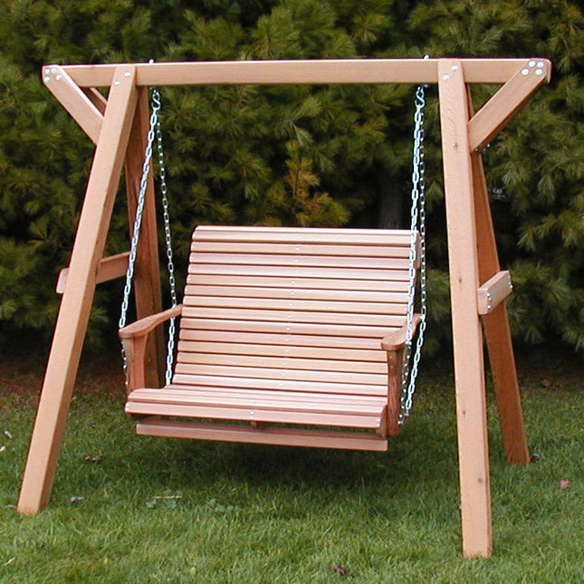 Best Adirondack Chair Co. Solid Wood Lovers Porch Swing with Frame