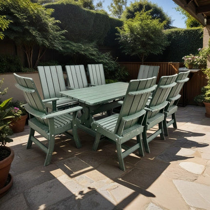 Best Adirondack Chair Co. 9 Piece Solid Wood Dining Set - Classic Table
