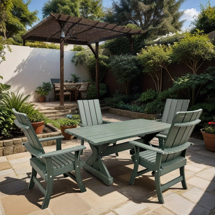 Best Adirondack Chair Co. 5 Piece Solid Wood Dining Set - 4' Table