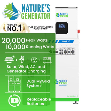 Nature's Generator MyGrid 10K Whole Home Solar Generator with Transfer Switch