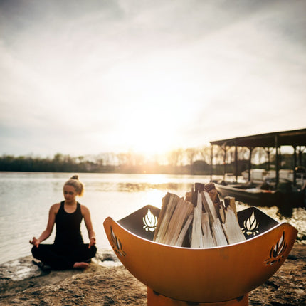 Fire Pit Art Namaste Fire Pit: Wood, Gas, or Propane Options