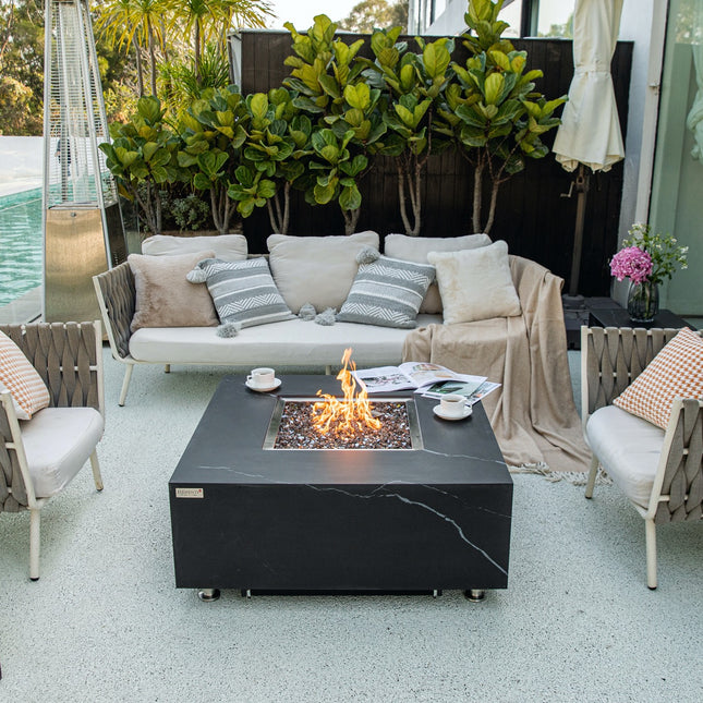 Elementi Plus Sofia Marble Porcelain Fire Table