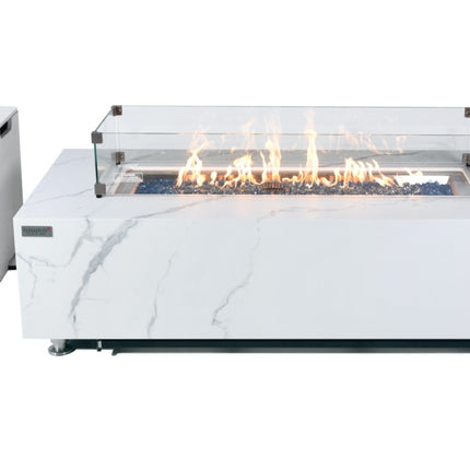 Elementi Plus Carrara Marble Pocelain Fire Table