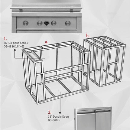Diamond Grills Outdoor Kitchen Kit No. 1 - Modular Built In Grill BBQ Island