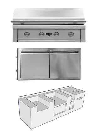Diamond Grills Outdoor Kitchen Kit No. 1 - Modular Built In Grill BBQ Island