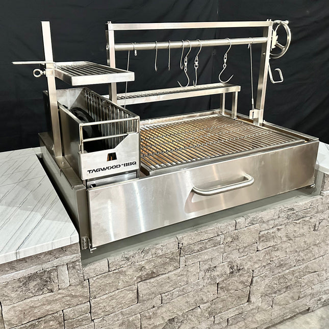 Tagwood BBQ 25SS XL Built-In Santa Maria Argentine Wood Fire & Charcoal Gaucho Grill