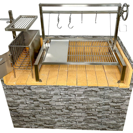 Tagwood BBQ 09SS Insert Style Argentine Santa Maria Wood Fire & Charcoal Gaucho Built in Grill