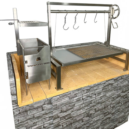 Tagwood BBQ 09SS Insert Style Argentine Santa Maria Wood Fire & Charcoal Gaucho Built in Grill