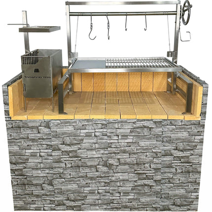 Tagwood BBQ 09SS Insert Style Argentine Santa Maria Wood Fire & Charcoal Gaucho Built in Grill