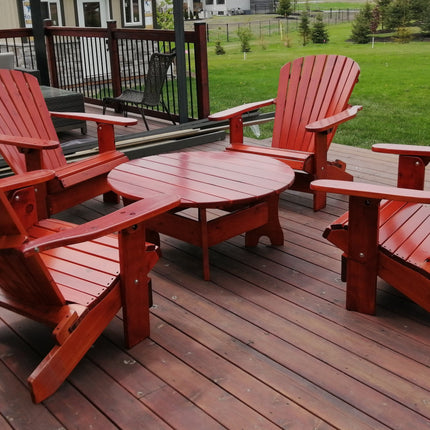 Best Adirondack Chair Co. 5 Piece Solid Wood Adirondack Outdoor Lounge Set