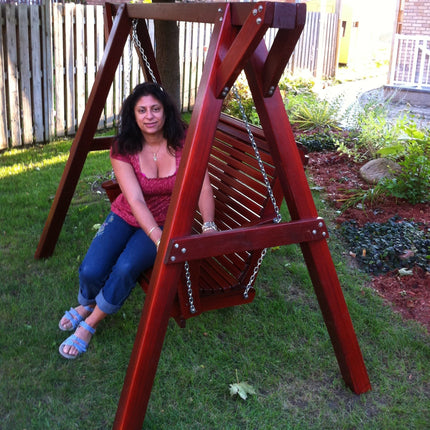 Best Adirondack Chair Co. Solid Wood Lovers Porch Swing with Frame