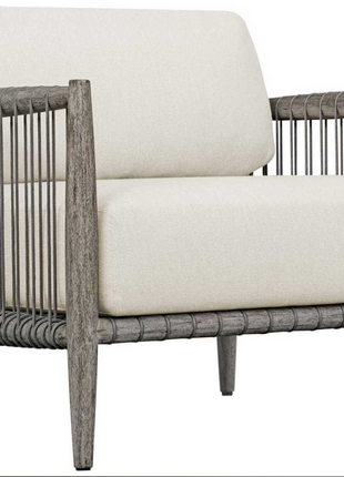Uttermost Outdoor Borneo Wood Cushion Lounge Set with Wooden Table