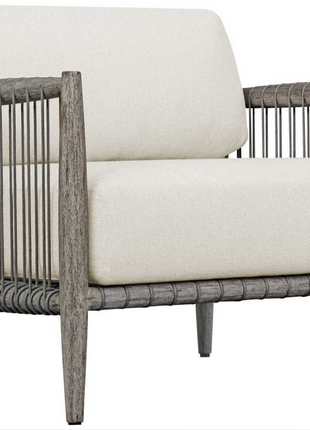 Uttermost Outdoor Borneo Wood Cushion Lounge Set with Stone Table
