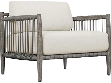 Uttermost Outdoor Borneo Wood Cushion Lounge Set with Stone Table