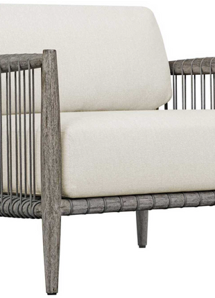 Uttermost Outdoor Borneo Wood Cushion Lounge Set with Dark Stone Table