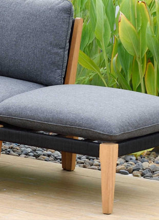 International Home Miami Amazonia Malmo 8 Piece Wood Outdoor Patio Lounge Set, Slate Gray