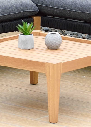 International Home Miami Amazonia Malmo 8 Piece Wood Outdoor Patio Lounge Set, Slate Gray