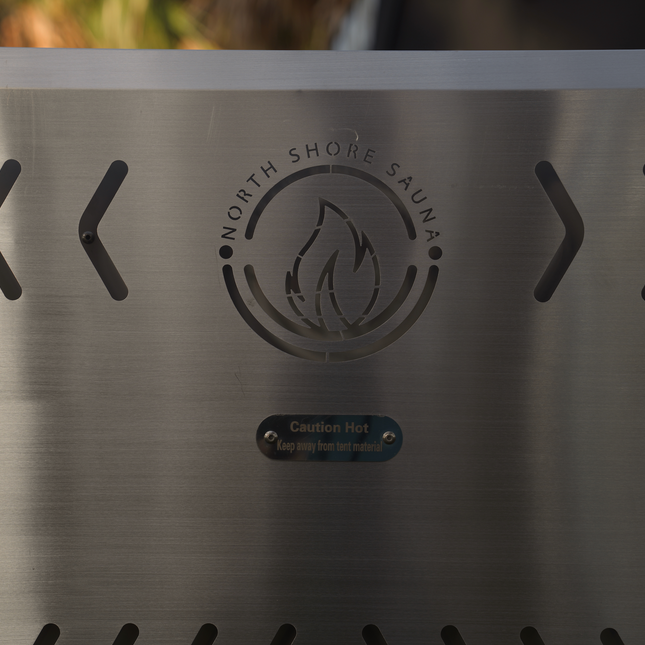 North Shore Sauna Tent Wood Stove | Portable | Brushed Stainless