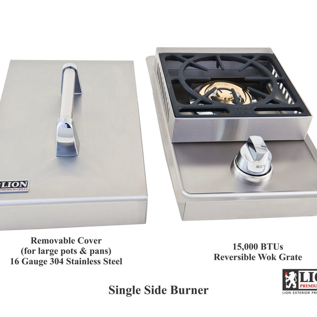 Lion Premium Grills Stainless Steel Drop In Gas Single Side Burner