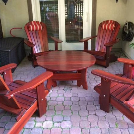 Best Adirondack Chair Co. 5 Piece Solid Wood Adirondack Outdoor Lounge Set