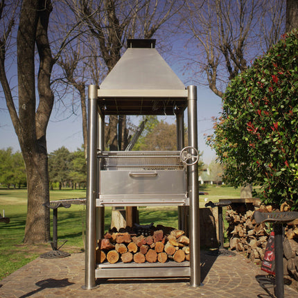 Tagwood BBQ 02SS Argentine Santa Maria Wood Fire & Charcoal Gaucho Grill all Stainless Steel PRE-ORDER