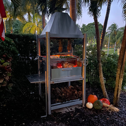 Tagwood BBQ 02SS Argentine Santa Maria Wood Fire & Charcoal Gaucho Grill all Stainless Steel PRE-ORDER