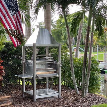 Tagwood BBQ 02SS Argentine Santa Maria Wood Fire & Charcoal Gaucho Grill all Stainless Steel PRE-ORDER