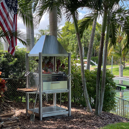 Tagwood BBQ 02SS Argentine Santa Maria Wood Fire & Charcoal Gaucho Grill all Stainless Steel PRE-ORDER