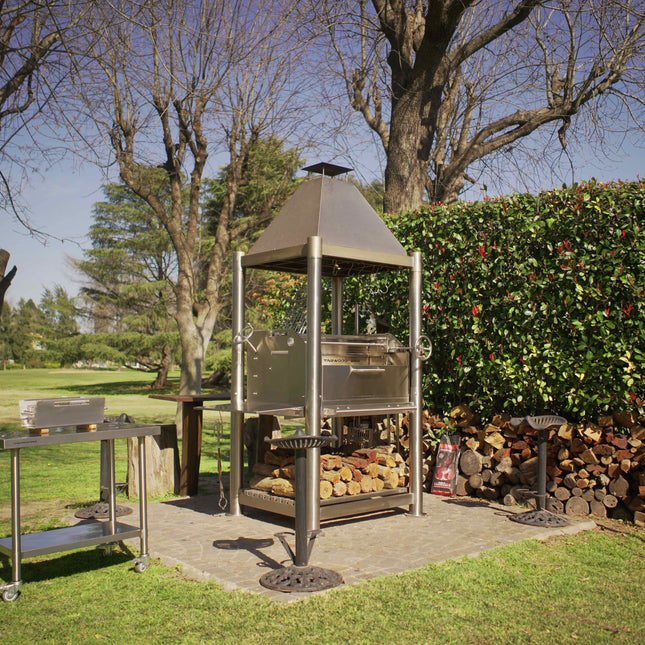 Tagwood BBQ 02SS Argentine Santa Maria Wood Fire & Charcoal Gaucho Grill all Stainless Steel PRE-ORDER