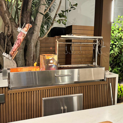 Tagwood BBQ 08SS Argentine Santa Maria Wood Fire & Charcoal Gaucho Built in Grill