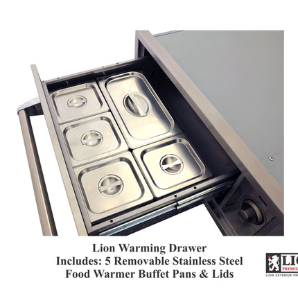 Lion Premium Grills 30-Inch Built-In Electric 120V Warming Drawer